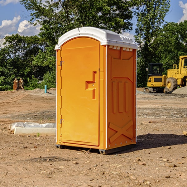 how often are the porta potties cleaned and serviced during a rental period in Channel Lake